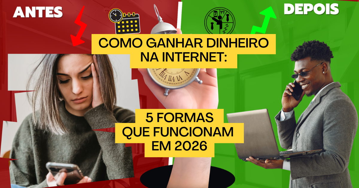 homem e mulher buscando maneiras de ganhar dinheiro na internet